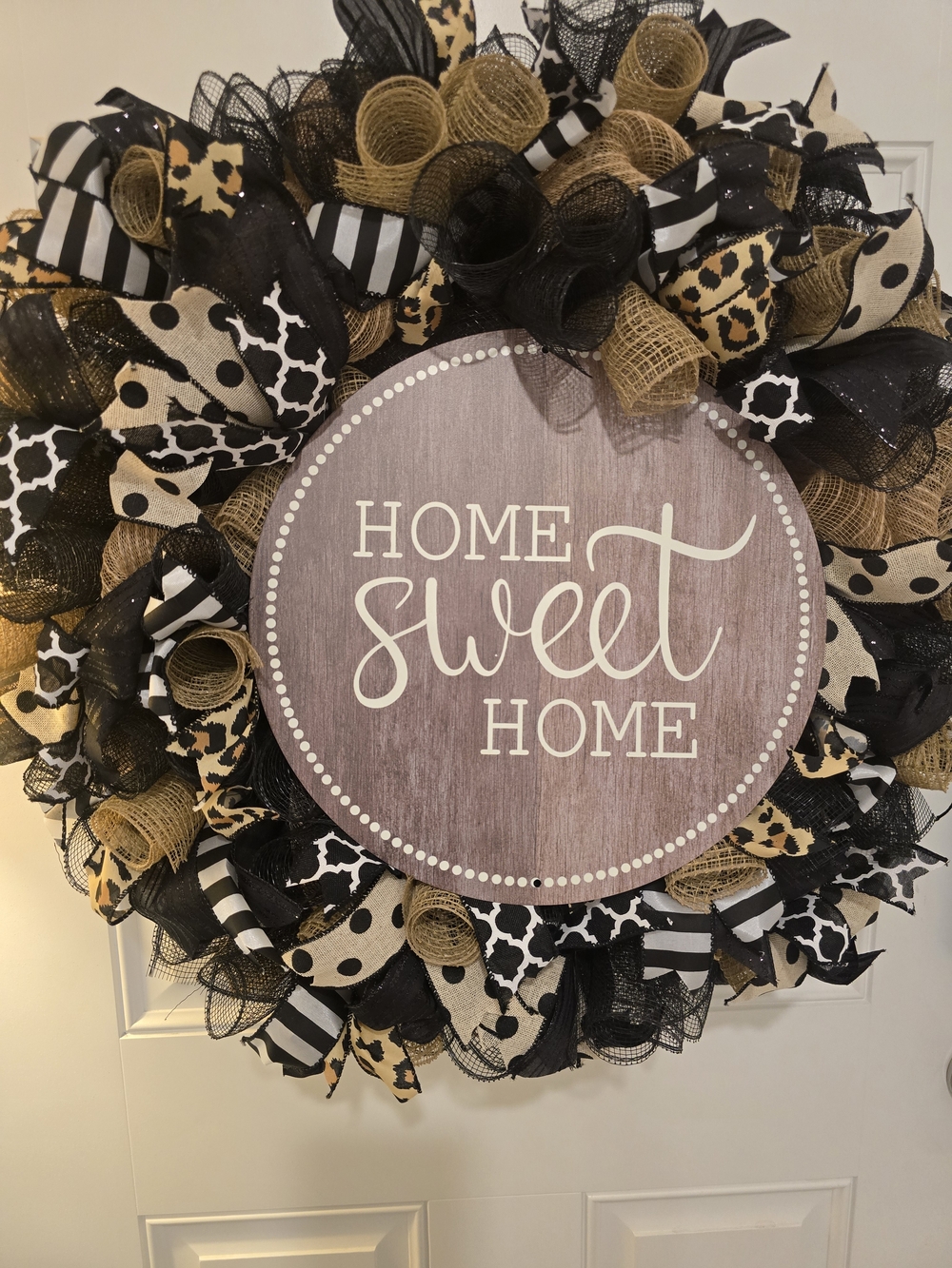 Home Sweet Home Holiday Wreath - Animal Print